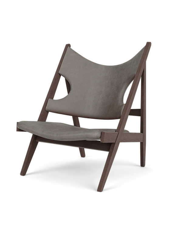 Knitting Lounge Chair - Leather & Fabric - Audo Copenhagen Chairs - Walnut with 0842 Dakar Leather - HORNE