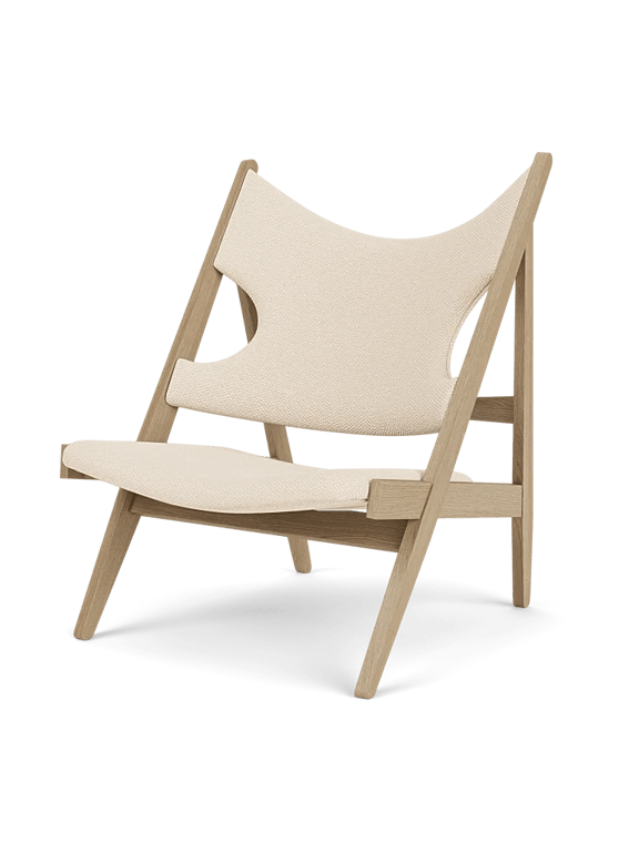 Knitting Lounge Chair - Leather & Fabric - Audo Copenhagen Chairs - Walnut with 0842 Dakar Leather - HORNE