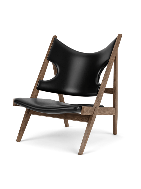 Knitting Lounge Chair - Leather & Fabric - Audo Copenhagen Chairs - Walnut with 0842 Dakar Leather - HORNE