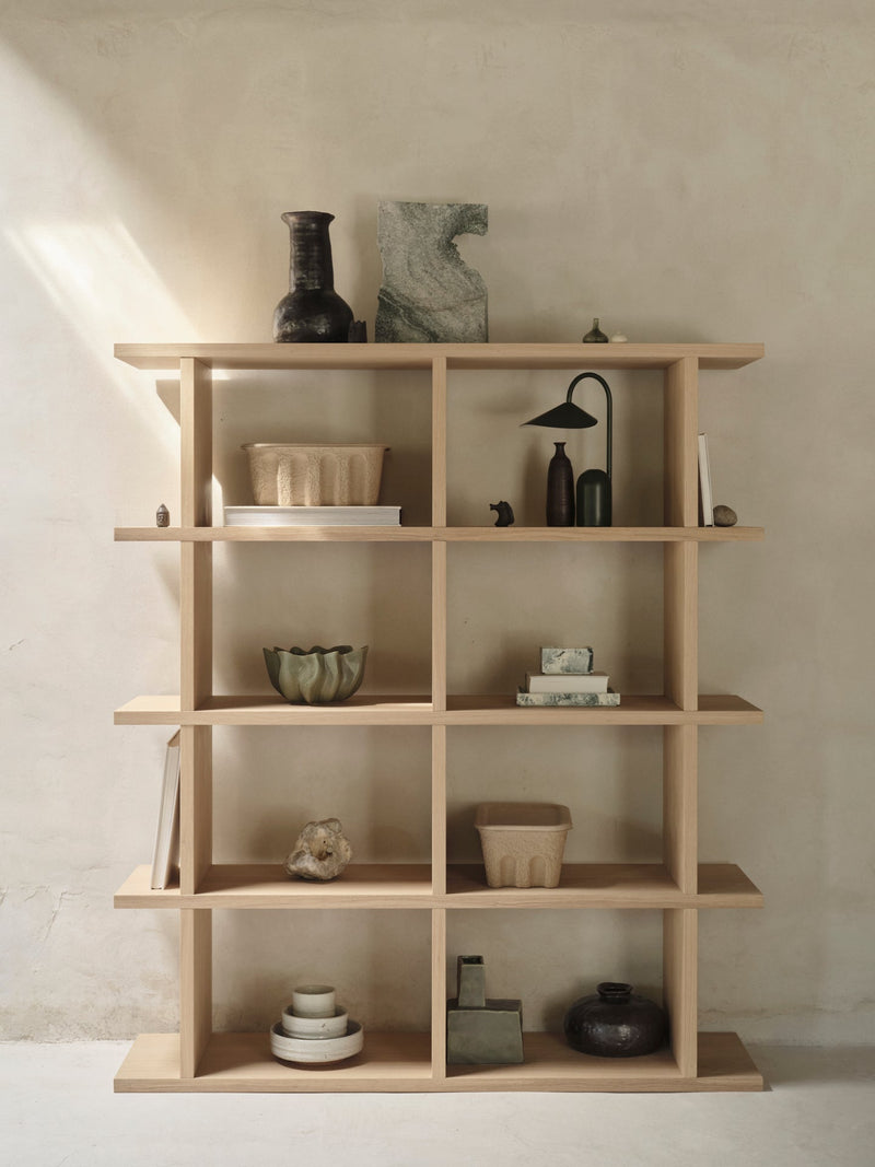 Kona Bookcase - 2x4 - Ferm Living - Shelving - Dark Stained Oak - HORNE