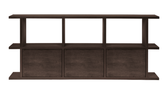 Kona Bookcase - 3x2 with 3 Cabinet Inserts - Dark Stained - Ferm Living
