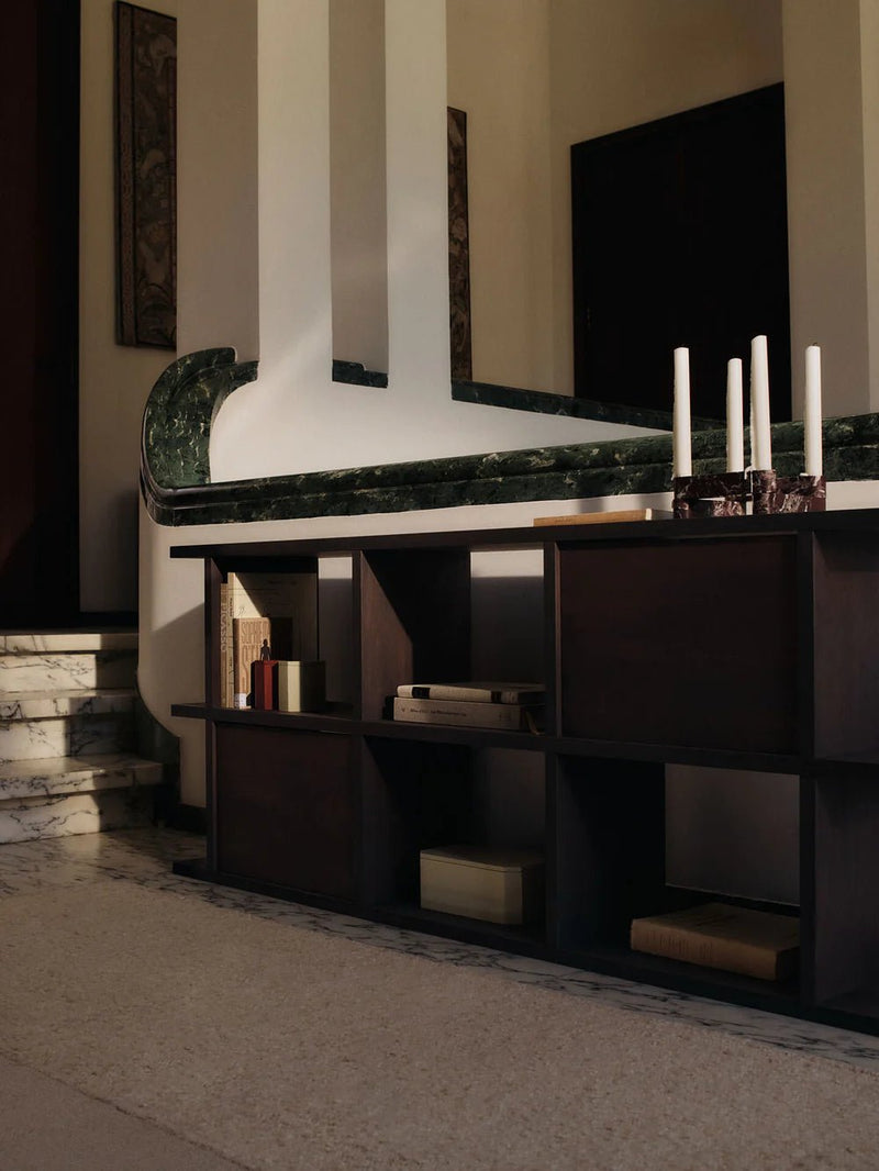 Kona Bookcase Cabinet Insert - Ferm Living Shelving - Dark Stained - HORNE