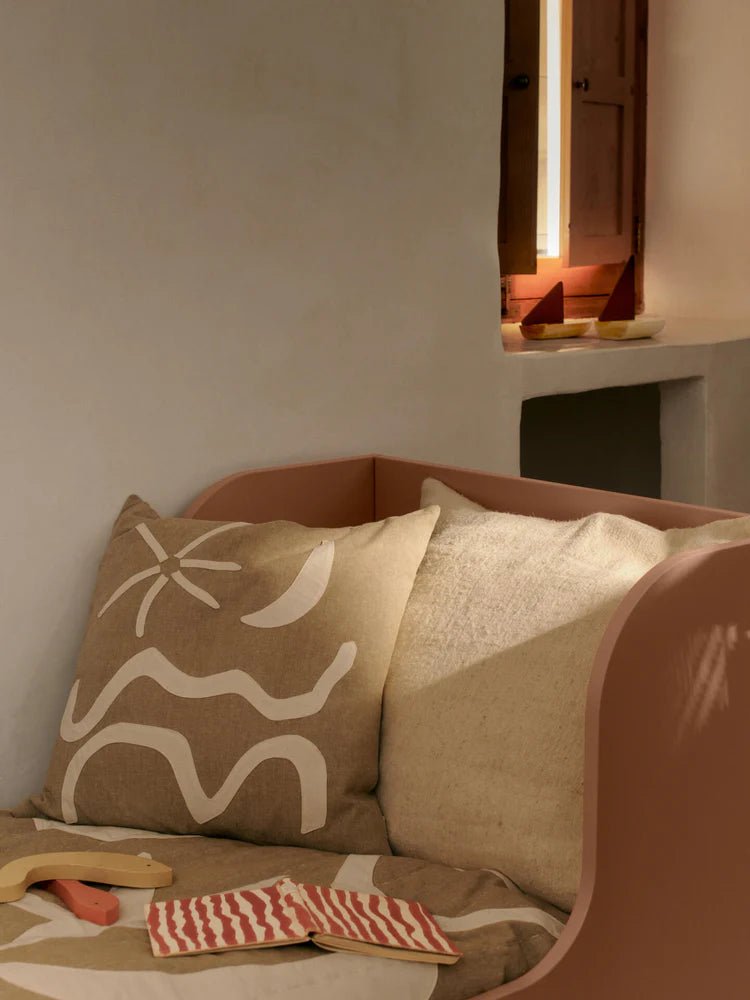 Kove Applique Cushion - Ferm Living Bedding + Pillows - Elm Green - HORNE