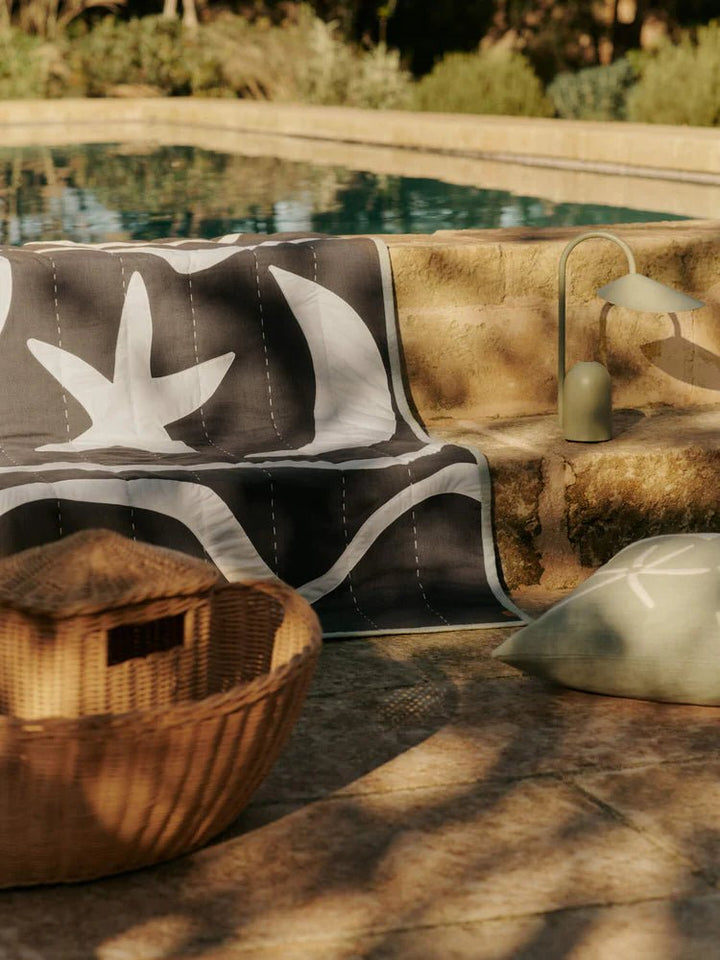 Kove Applique Quilted Blanket - Ferm Living Blankets + Throws + Pillows - Tan/Cashmere - HORNE