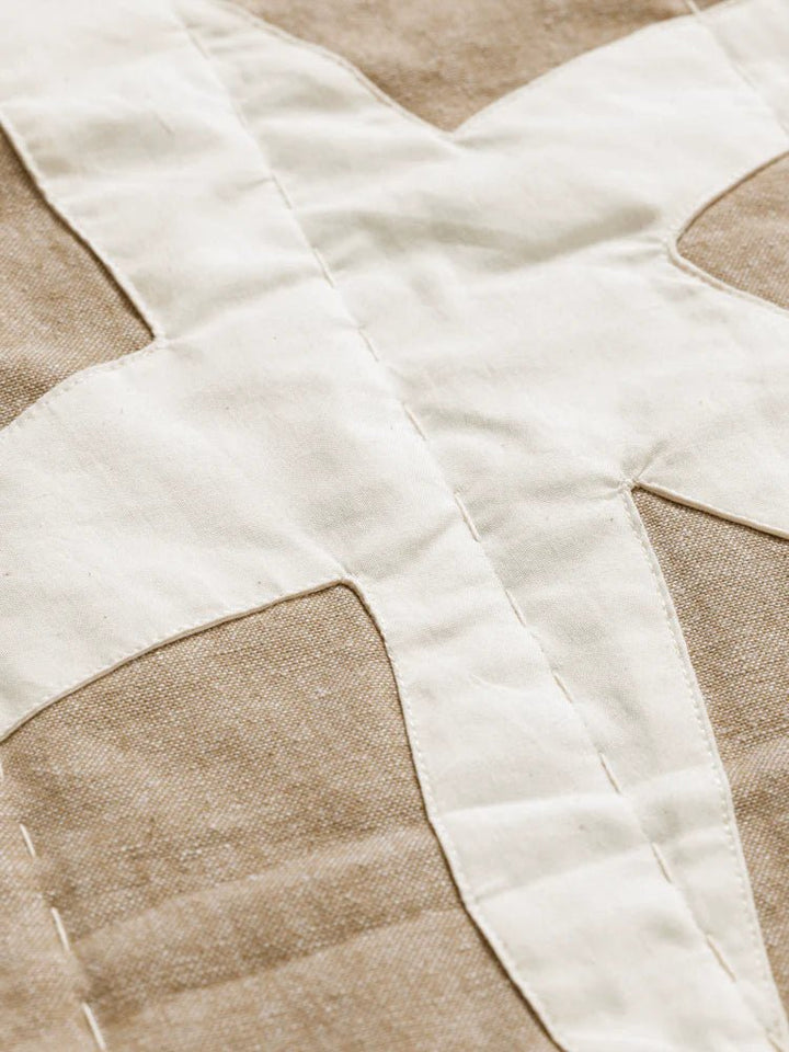 Kove Applique Quilted Blanket - Ferm Living Blankets + Throws + Pillows - Tan/Cashmere - HORNE