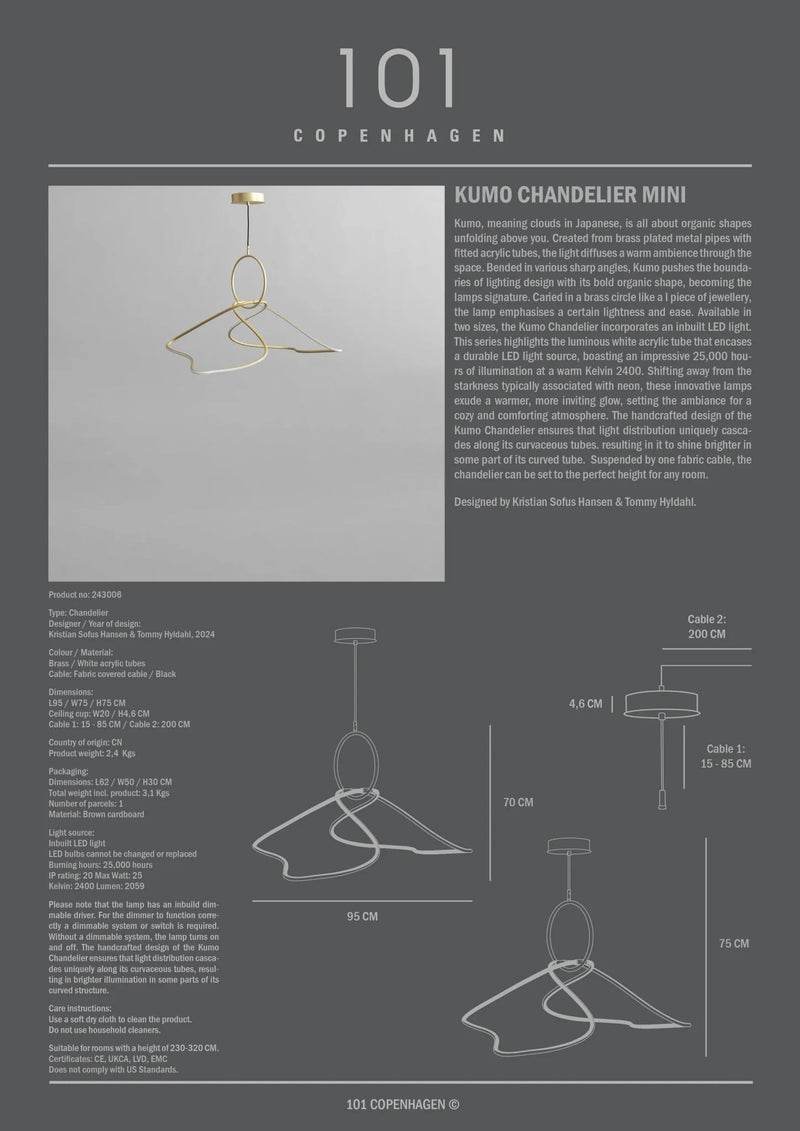 Kumo Chandelier - 101 Copenhagen Lighting - Big - HORNE