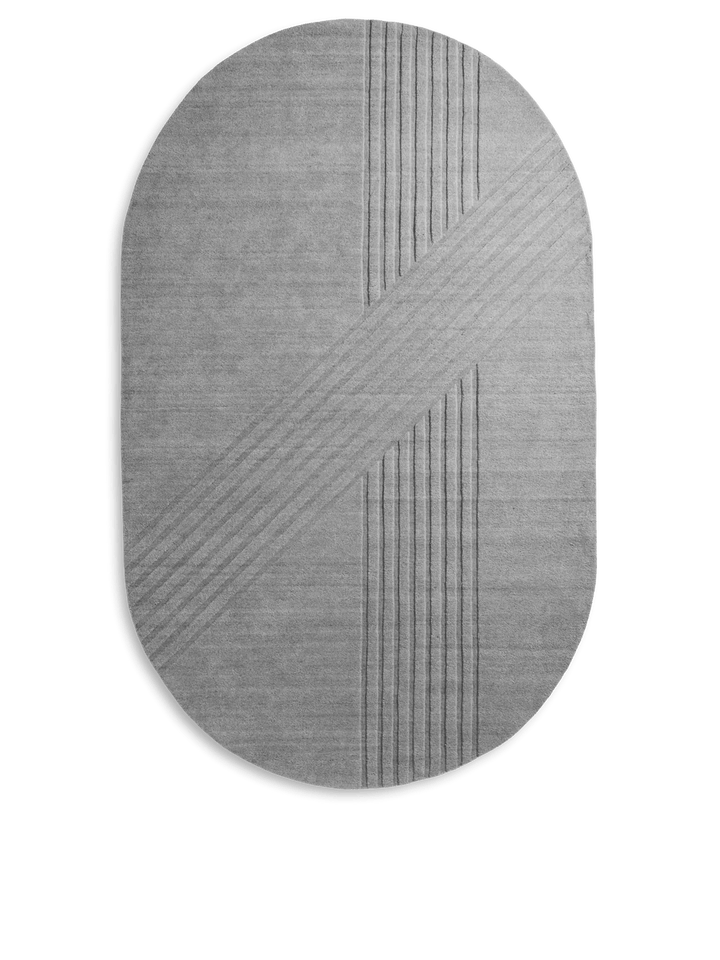 Kyoto rug - Woud Rugs - Grey - Oval 210 x 340 - HORNE