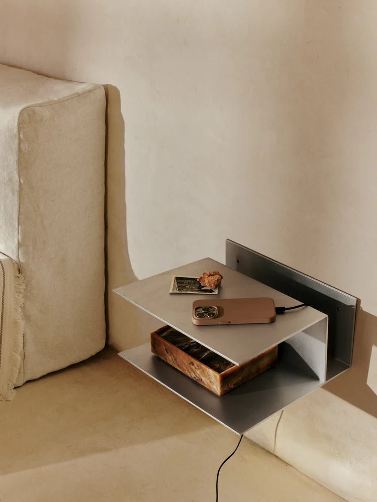 Lager Bedside Table - Ferm Living Tables + Desks - Aluminum - HORNE