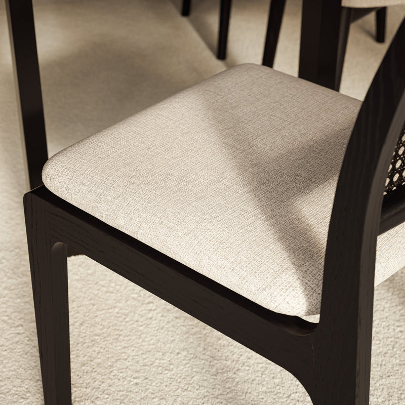 Larissa Cane Side Chair - Urbia Chairs - Harvest Jute Ebano - HORNE