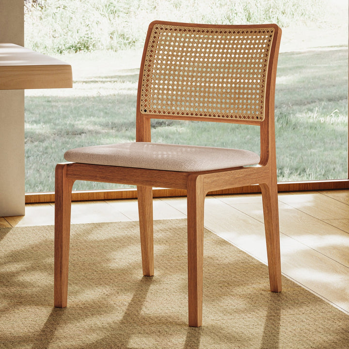 Larissa Cane Side Chair - Urbia Chairs - Harvest Natural Nogal - HORNE
