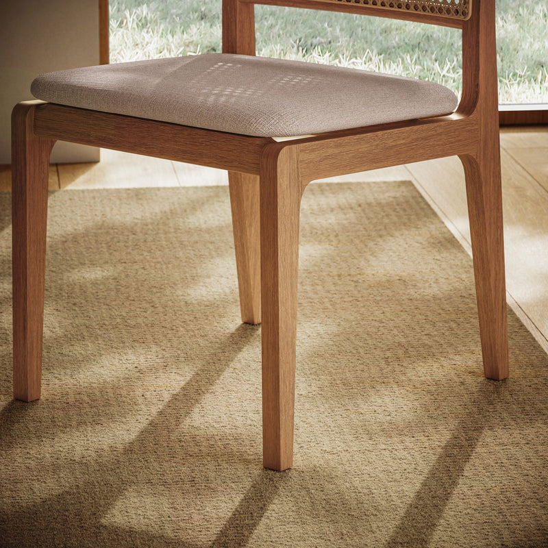 Larissa Cane Side Chair - Urbia Chairs - Harvest Jute Ebano - HORNE