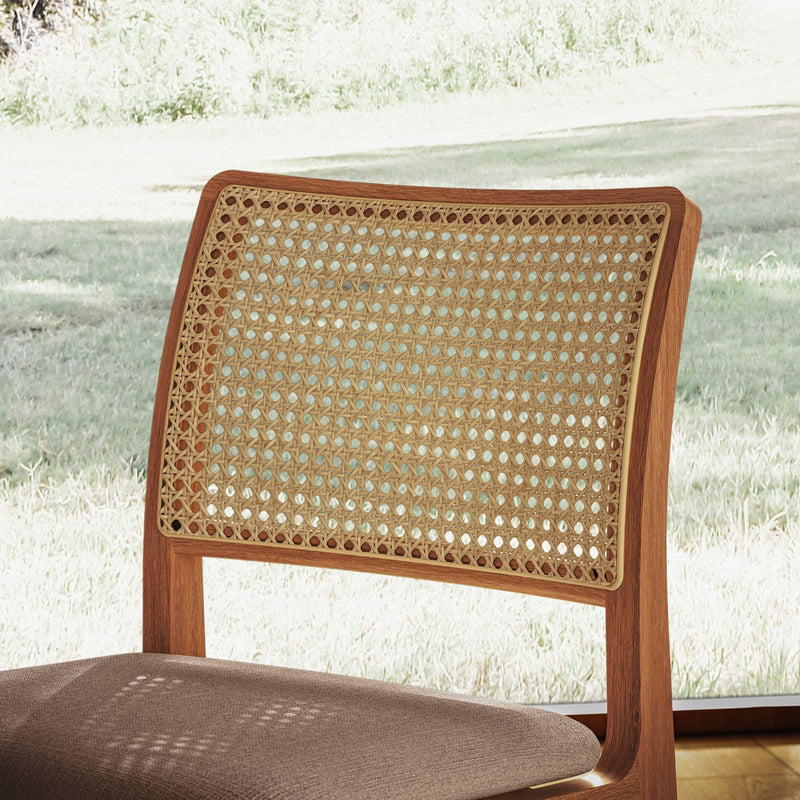 Larissa Cane Side Chair - Urbia Chairs - Harvest Jute Ebano - HORNE