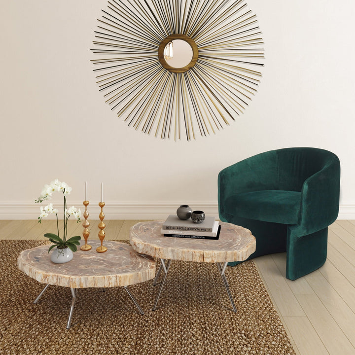 Lastra Coffee Table - Set of 2 - Urbia Coffee Tables - Natural Light - Polished Stainless Steel - HORNE