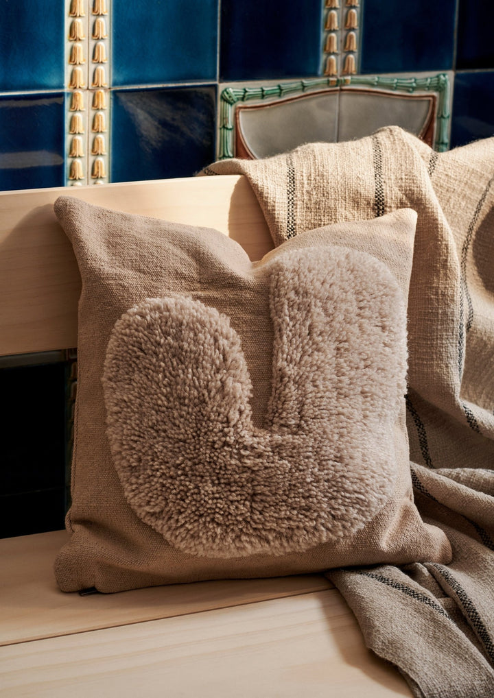 Lay Cushion - Square - Ferm Living - Bedding + Pillows - Sand/ Off - White - HORNE