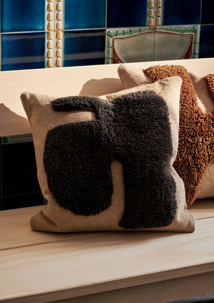 Lay Cushion - Square - Ferm Living - Bedding + Pillows - Sand/ Off - White - HORNE