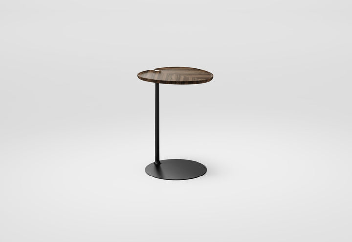 Leaf-1 Side Table - Per/Use Tables + Desks - Oval - Brass Gun Black - Walnut Natural Oiled - HORNE
