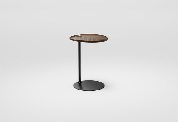 Leaf-1 Side Table - Per/Use Tables + Desks - Oval - Brass Gun Black - Walnut Natural Oiled - HORNE