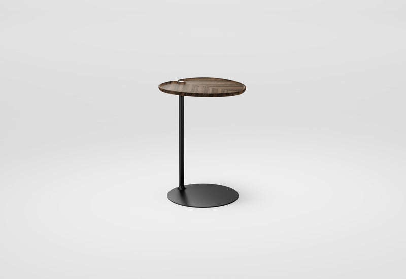 Leaf-1 Side Table - Per/Use Tables + Desks - Oval - Brass Gun Black - Oak Natural Oiled - HORNE
