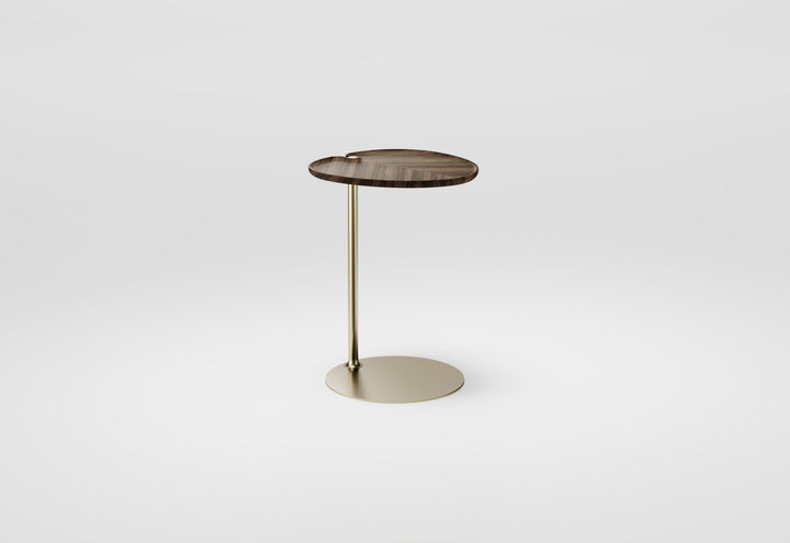 Leaf-1 Side Table - Per/Use Tables + Desks - Oval - Brass Bronze - Walnut Natural Oiled - HORNE