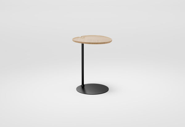 Leaf-1 Side Table - Per/Use Tables + Desks - Oval - Brass Gun Black - Oak Natural Oiled - HORNE