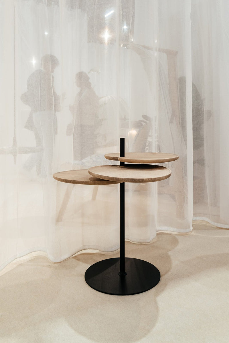 Leaf-3 Side Table - Per/Use Tables + Desks - Brass Gun Black - Oak Natural Oiled - HORNE