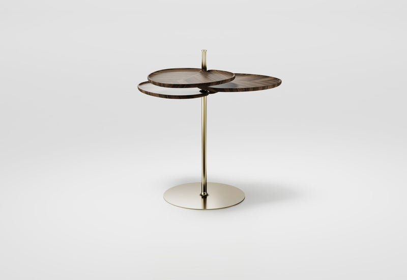 Leaf-3 Side Table - Per/Use Tables + Desks - Brass Gun Black - Oak Natural Oiled - HORNE