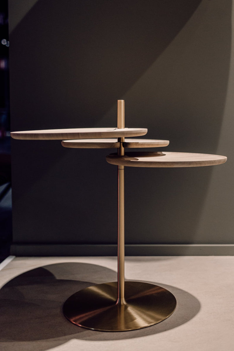 Leaf-3 Side Table - Per/Use Tables + Desks - Brass Gun Black - Oak Natural Oiled - HORNE