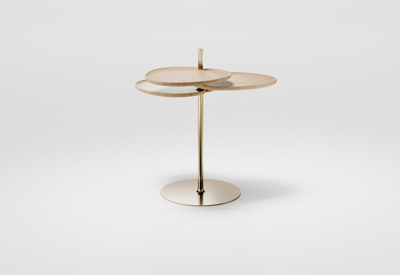 Leaf-3 Side Table - Per/Use Tables + Desks - Brass Gun Black - Oak Natural Oiled - HORNE