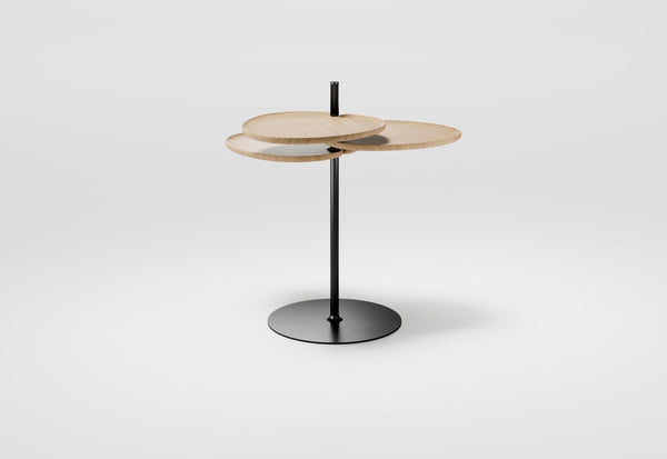 Leaf-3 Side Table - Per/Use Tables + Desks - Brass Gun Black - Oak Natural Oiled - HORNE