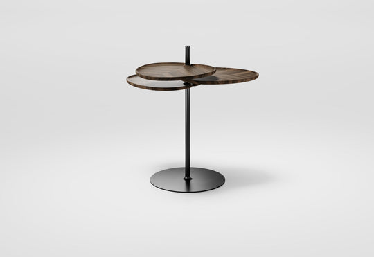 Leaf-3 Side Table - Per/Use Tables + Desks - Brass Gun Black - Walnut Natural Oiled - HORNE