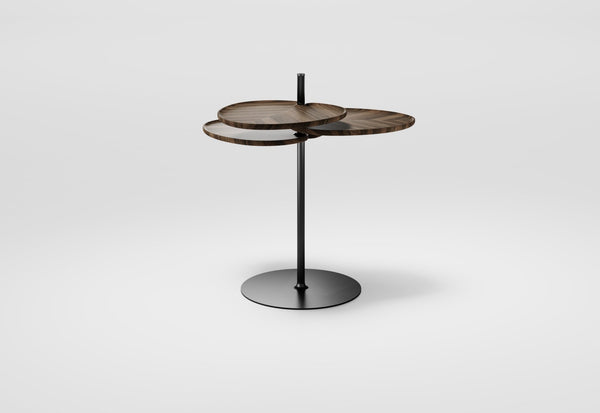 Leaf-3 Side Table - Per/Use Tables + Desks - Brass Gun Black - Walnut Natural Oiled - HORNE