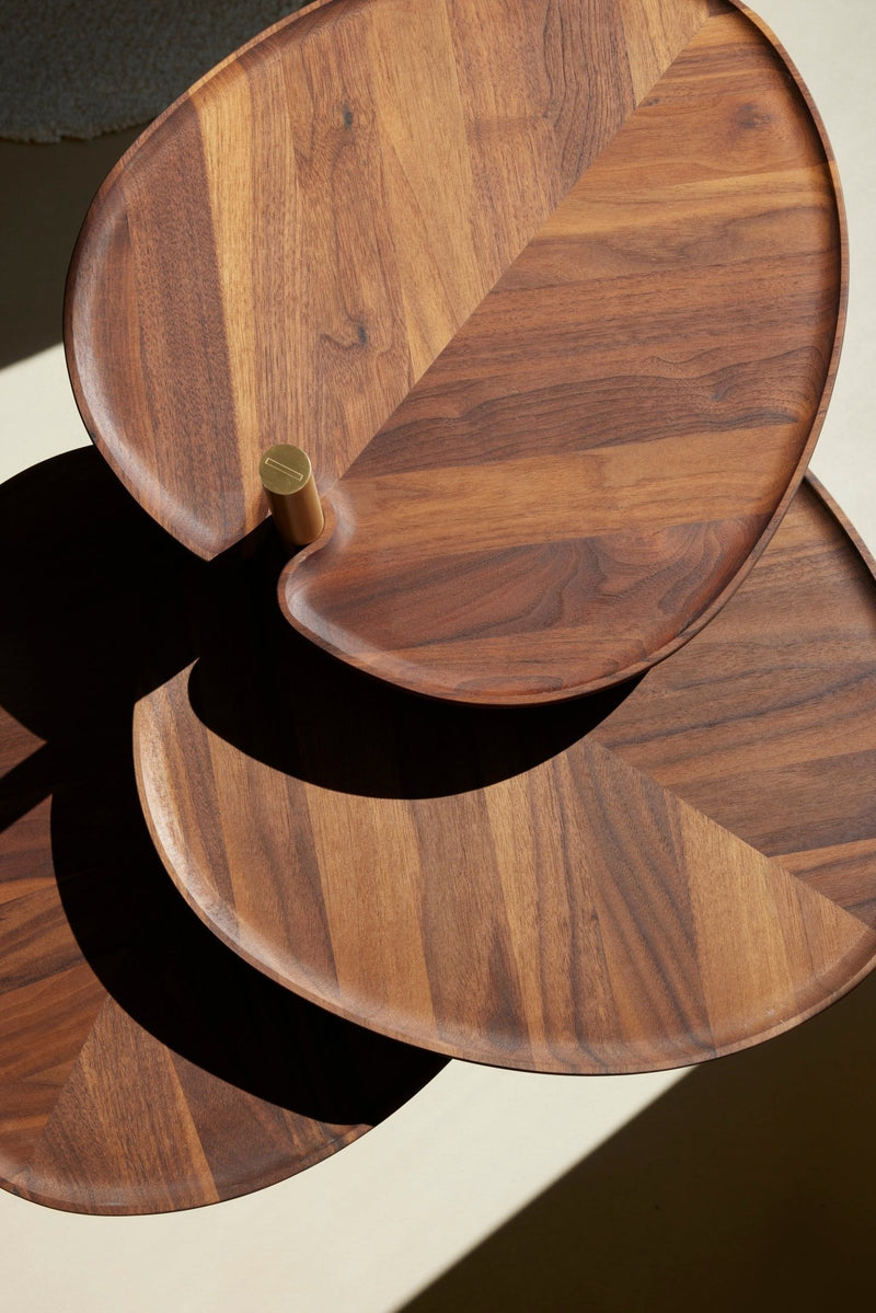 Leaf-3 Side Table - Per/Use Tables + Desks - Brass Gun Black - Oak Natural Oiled - HORNE