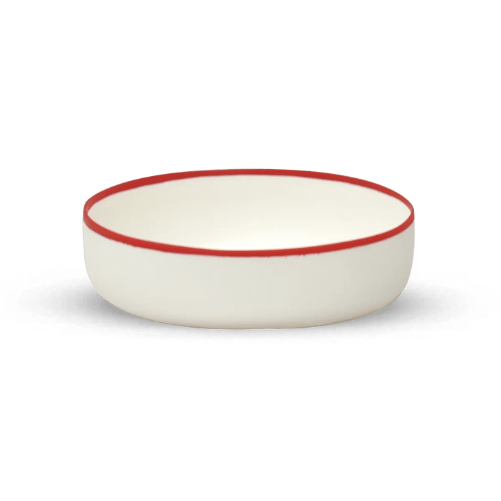 Ligne Bowl - Tina Frey Serveware - Large - White With Red Rim - HORNE