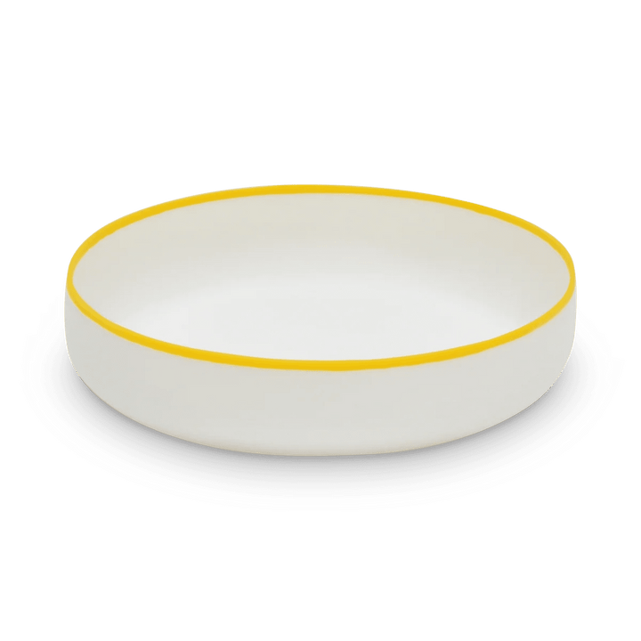 Ligne Bowl - Tina Frey Serveware - Extra Large - White With Sunshine Yellow Rim - HORNE
