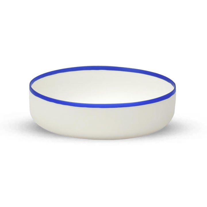 Ligne Bowl - Tina Frey Serveware - Large - White With Cobalt Blue Rim - HORNE