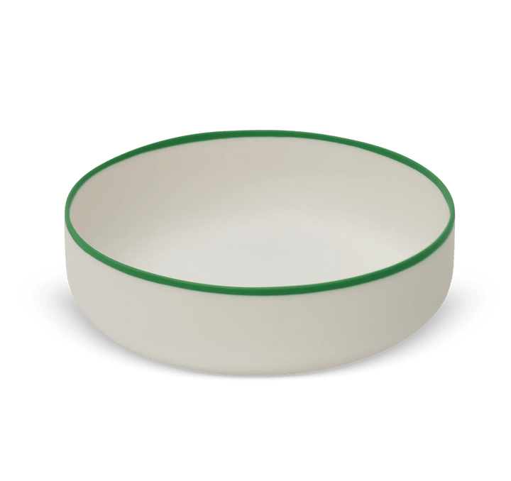 Ligne Bowl - Tina Frey Serveware - Large - White With Grass Rim - HORNE