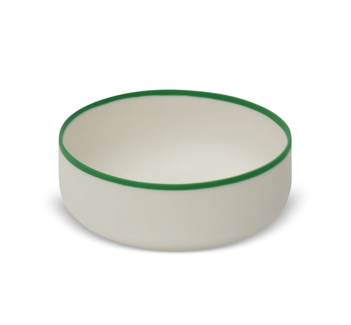 Ligne Bowl - Tina Frey Serveware - Medium - White With Grass Rim - HORNE