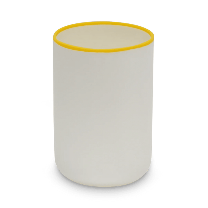 Ligne Champagne Cooler - Tina Frey Serveware - White With Sunshine Yellow Rim - HORNE