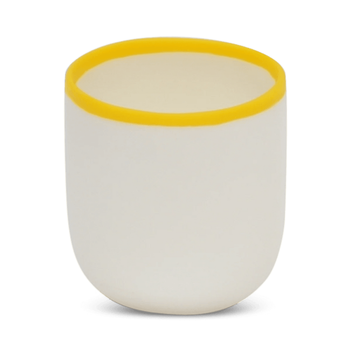 Ligne Cup - Tina Frey Serveware - Short - White With Sunshine Yellow Rim - HORNE