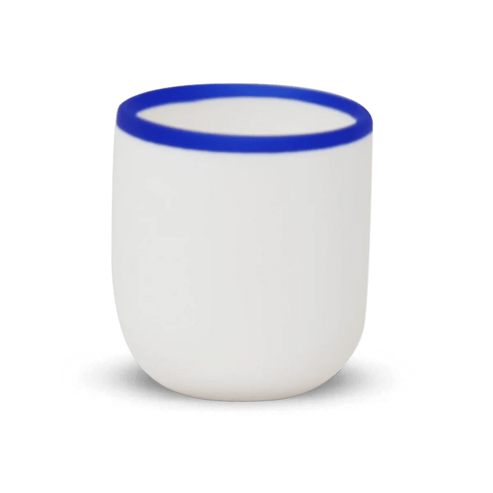 Ligne Cup - Tina Frey Serveware - Short - White With Cobalt Blue Rim - HORNE