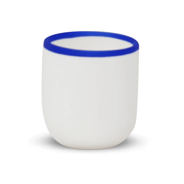 Ligne Cup - Tina Frey Serveware - Short - White With Cobalt Blue Rim - HORNE