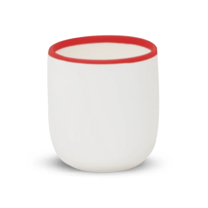 Ligne Cup - Tina Frey Serveware - Short - White With Red Rim - HORNE