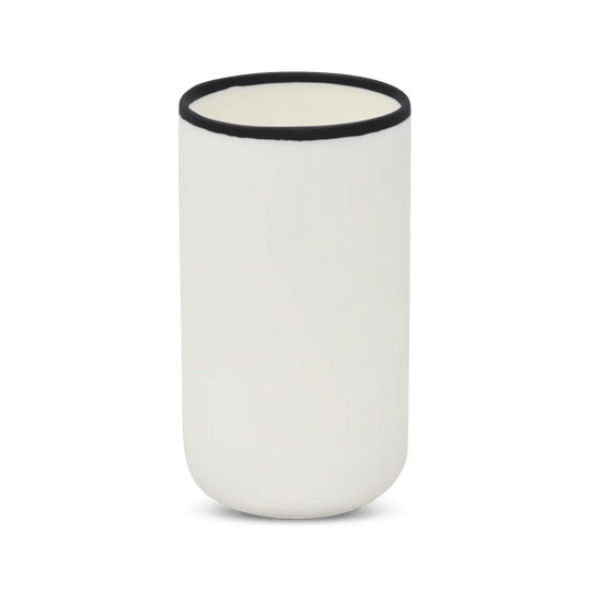 Ligne Cylinder Vase - Tina Frey Decorative Objects - White With Black Rim - HORNE