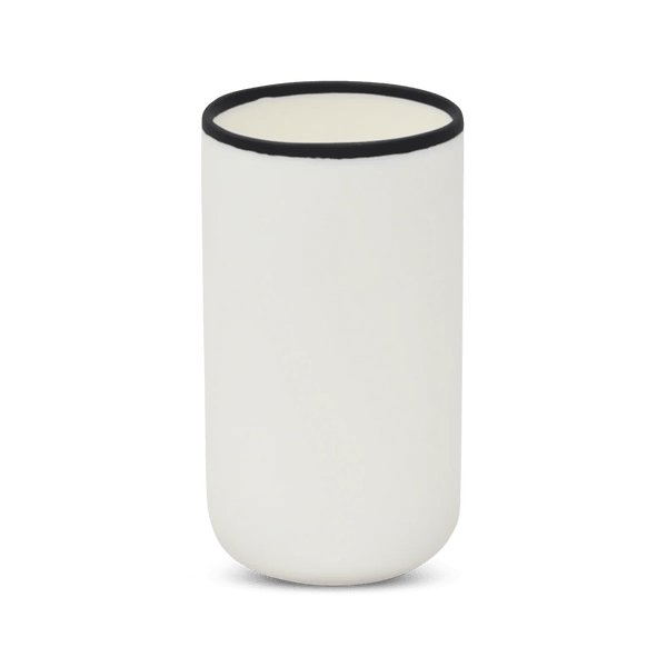 Ligne Cylinder Vase - Tina Frey Decorative Objects - White With Black Rim - HORNE