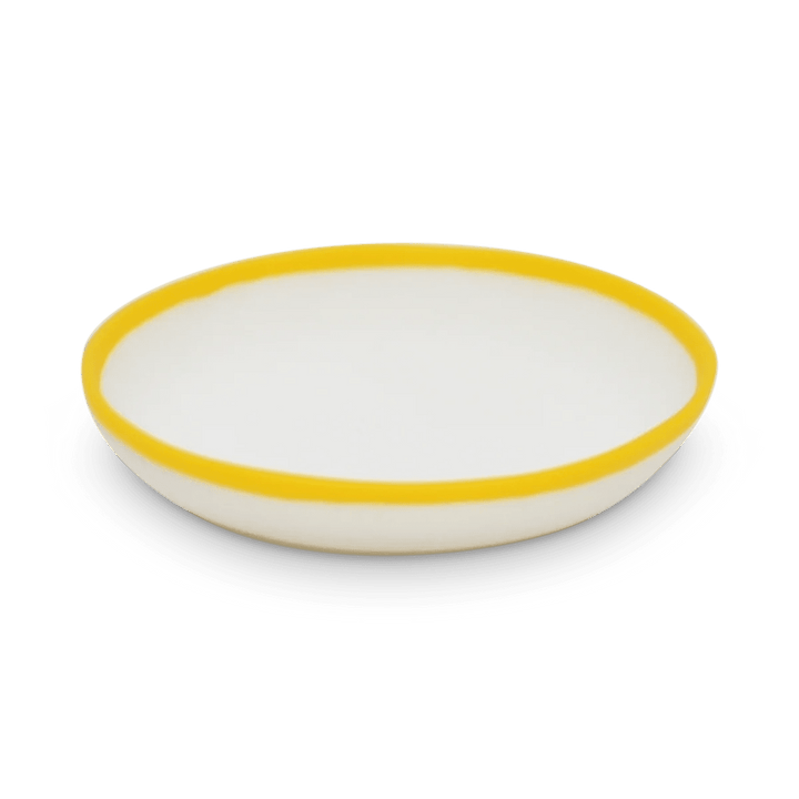 Ligne Plate - Tina Frey Serveware - Small - White With Sunshine Yellow Rim - HORNE