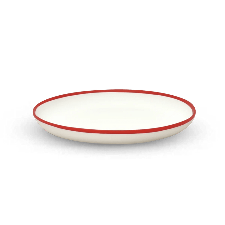 Ligne Plate - Tina Frey Serveware - Large - White With Red Rim - HORNE
