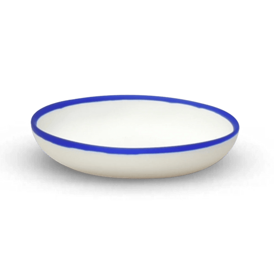 Ligne Plate - Tina Frey Serveware - Small - White With Cobalt Blue Rim - HORNE