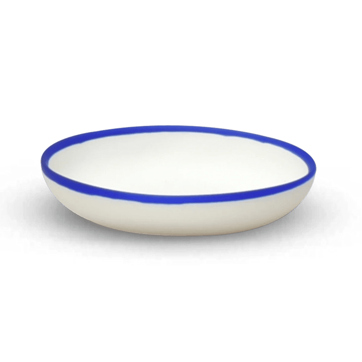 Ligne Plate - Tina Frey Serveware - Small - White With Cobalt Blue Rim - HORNE