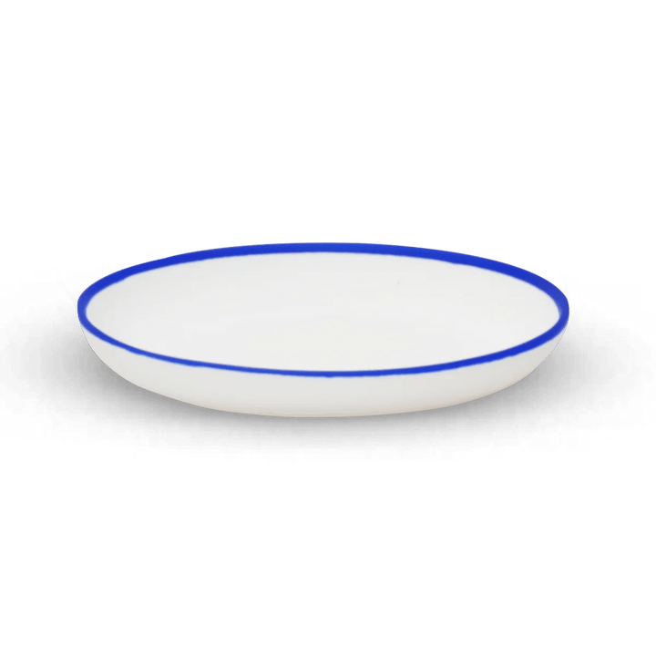 Ligne Plate - Tina Frey Serveware - Medium - White With Cobalt Blue Rim - HORNE