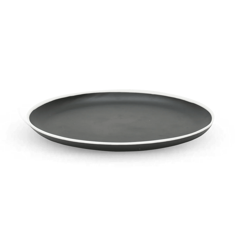 Ligne Platter - Tina Frey Serveware - Medium - White With Black Rim - HORNE